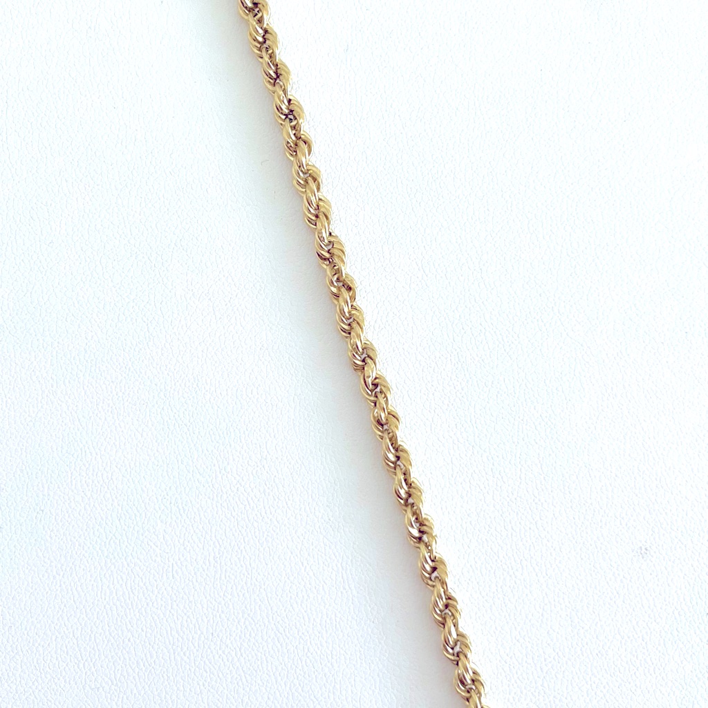14kt Yellow Gold Hollow Rope Bracelet